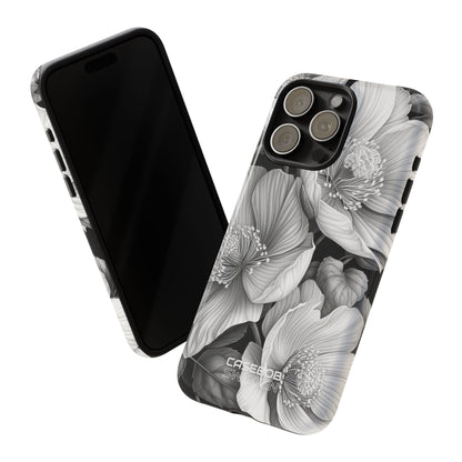 Monochrome Petal Dance iPhone 15 – Robust