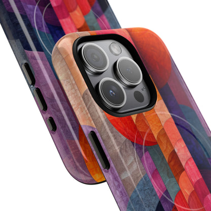 Purple Orange Abstract - Tough + MagSafe® iPhone 15 Phone Case