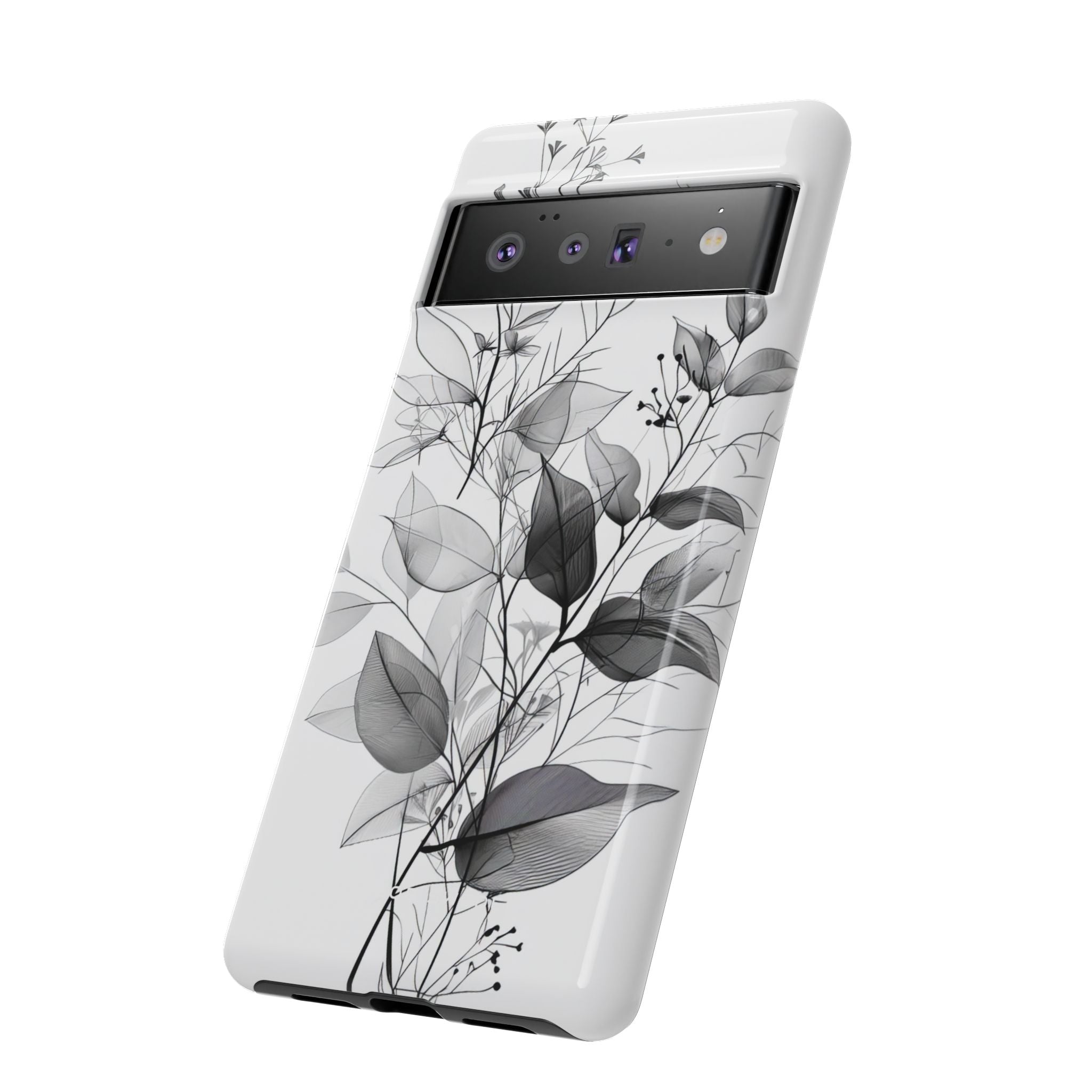 Monochrome Floral Elegance Google Pixel 6 - Tough Phone Case