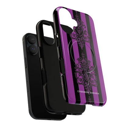 Gothic Elegance with Vertical Stripes and Ornamental Motifs iPhone 16  Tough+ Phone Case