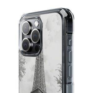 Parisian Monochrome Majesty - Phone Case for iPhone (Clear Impact - Magnetic)