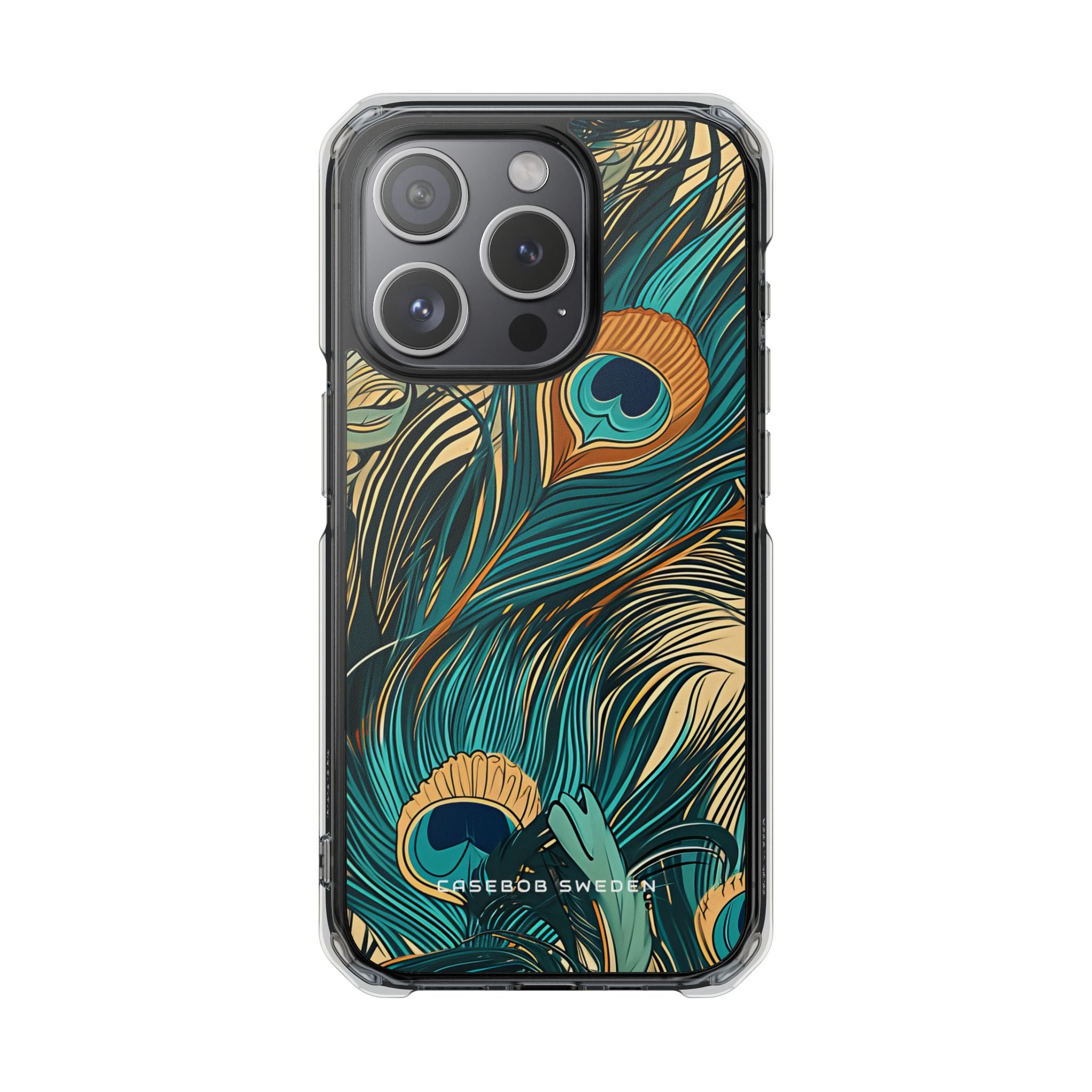 Art Nouveau Peacock Elegance iPhone 15 - Clear Impact Phone Case