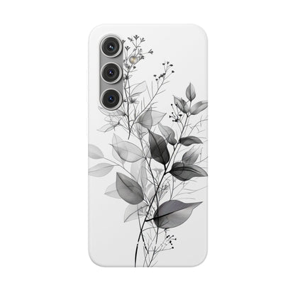 Veined Leaves Gray Samsung S24 Case - Soft