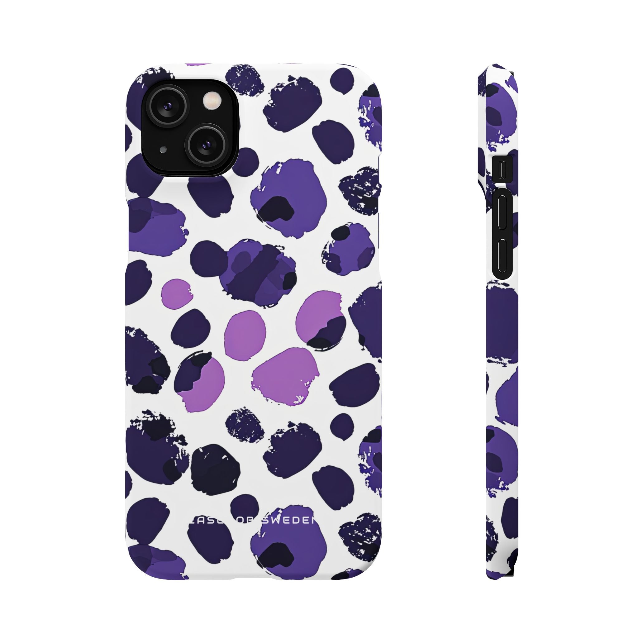 Purple Inkblots iPhone 14 - Slim Phone Case