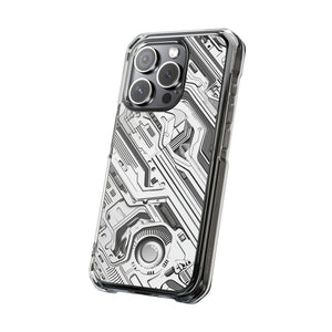 Techno Circuitry - Phone Case for iPhone (Clear Impact - Magnetic)