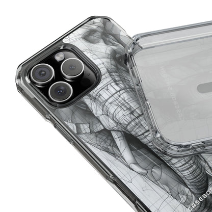 Elephant Line Geometry iPhone 16 - Clear Impact Phone Case