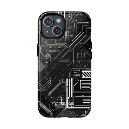 Futuristisch Circuit Raster iPhone 15 - Tough+