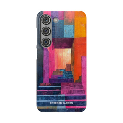 Pink Orange Geometry - Slim Samsung S23 Phone Case