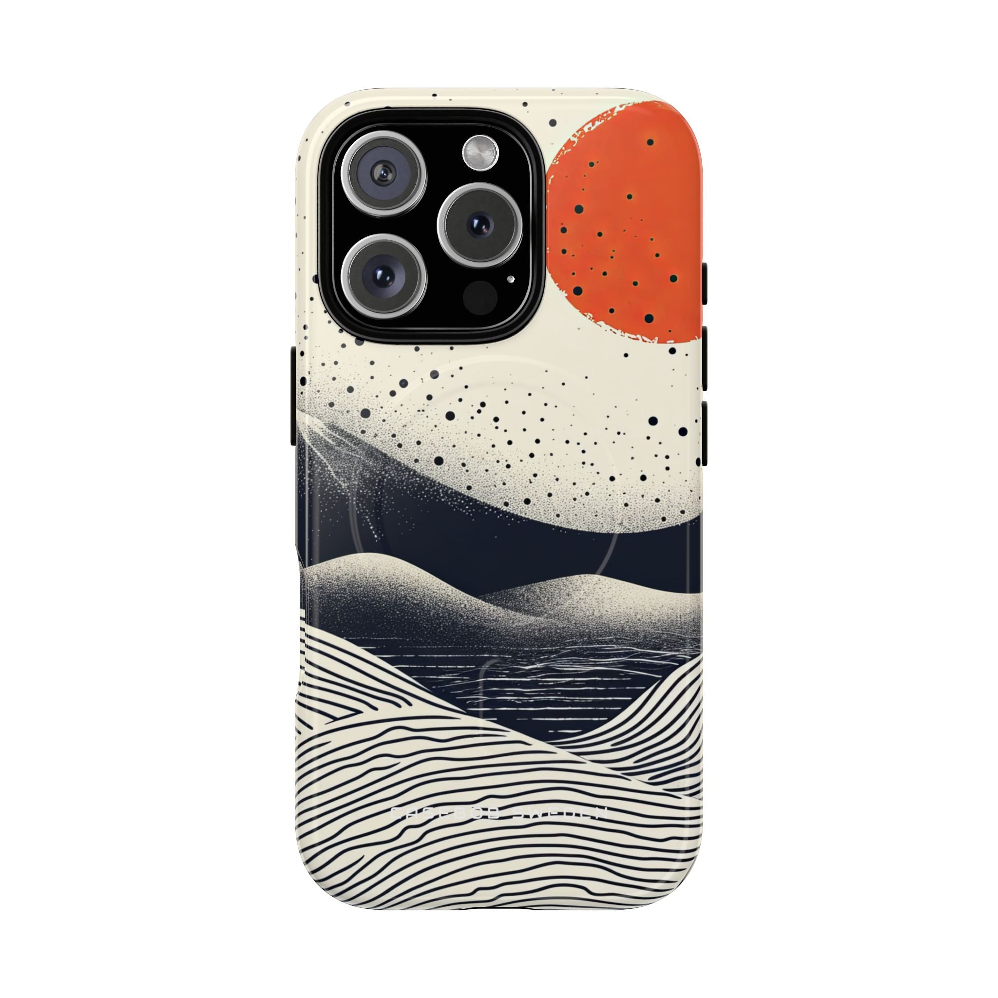 Red Sun Over Flowing Horizons iPhone 16  Tough+ Phone Case