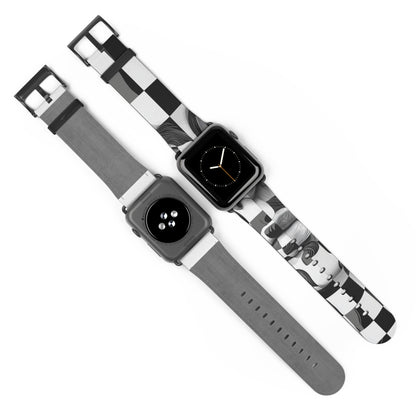 Mirrored Checkerboard Face - Watch Band