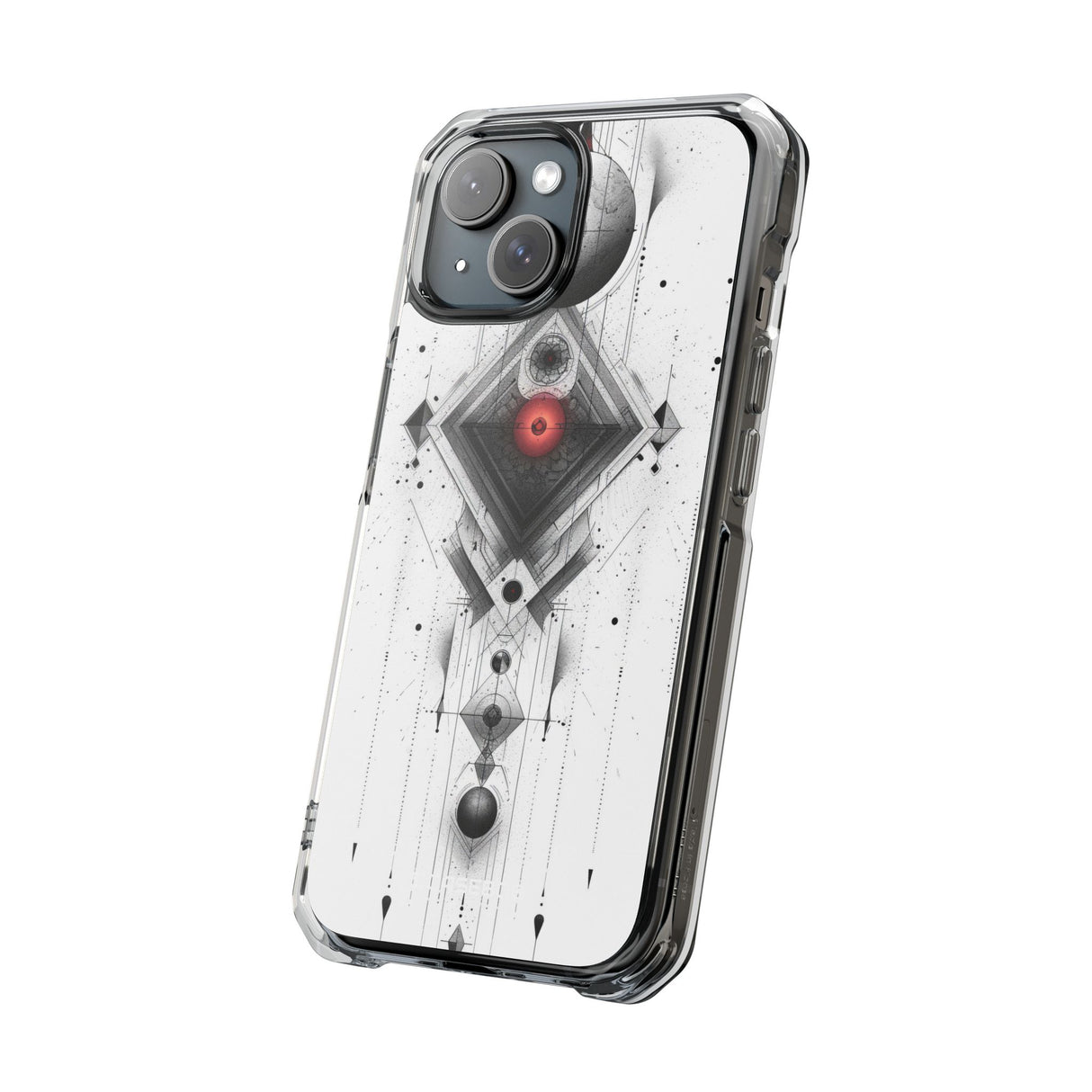 Red Geometry Harmony - Phone Case for iPhone (Clear Impact - Magnetic)