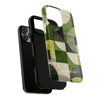 Green Geometric Harmony - Tough iPhone 16 Phone Case