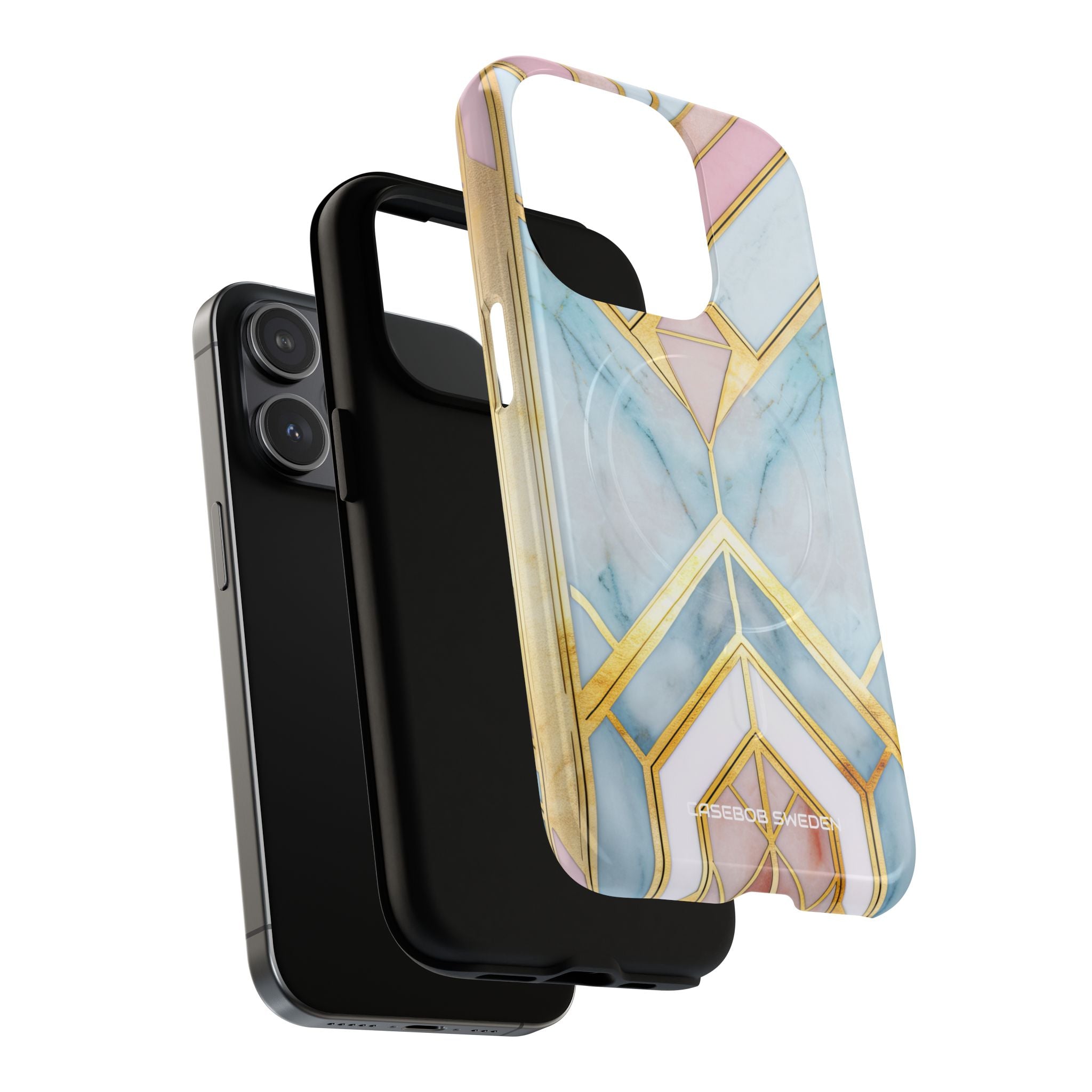 Gold Pink Art Deco - Tough + MagSafe® iPhone 15 Phone Case