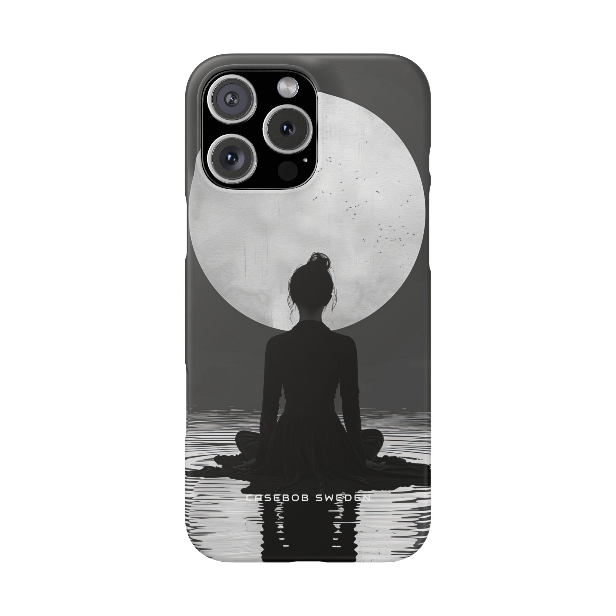 Zen Serenity Moon Reflection iPhone 16 - Slim Phone Case