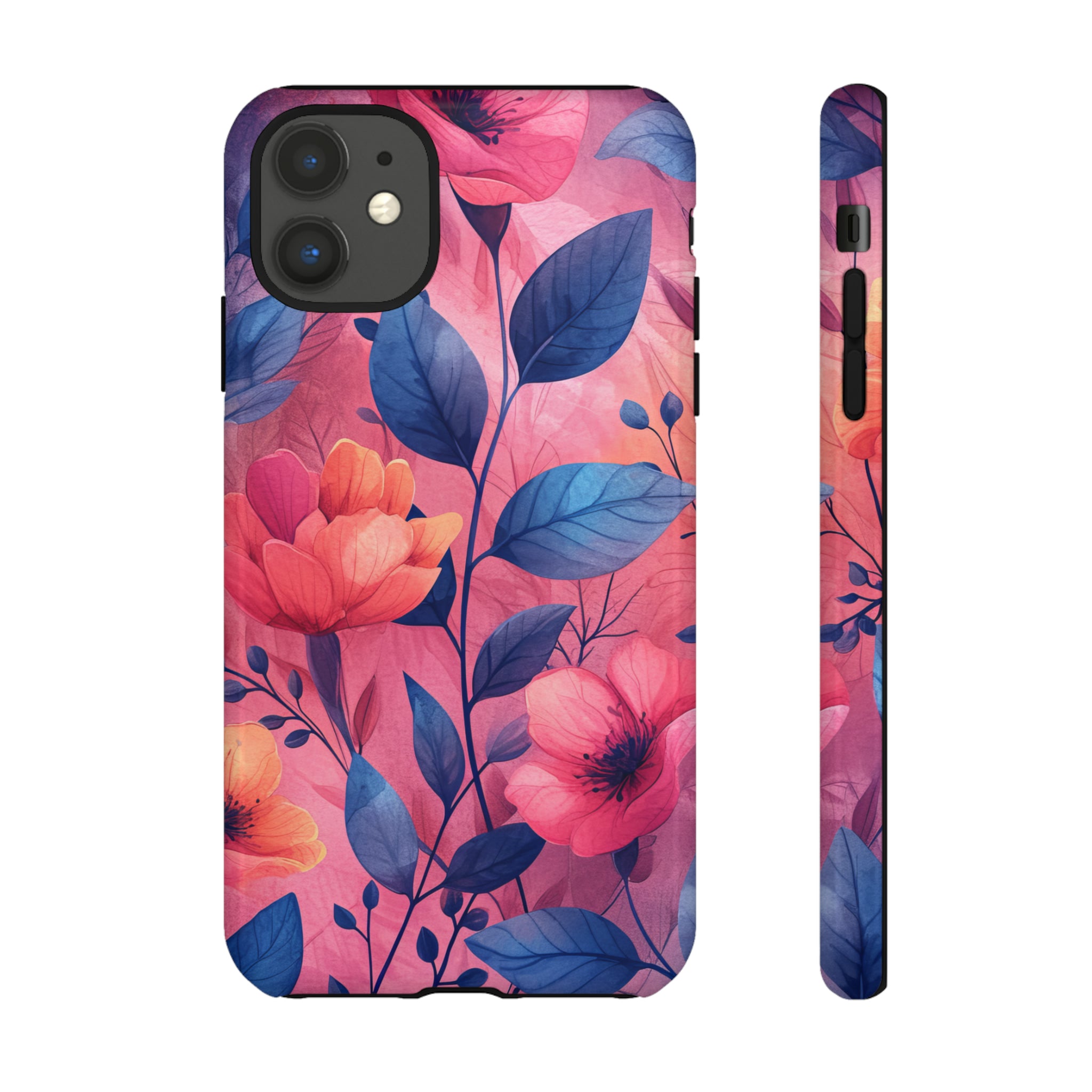 Herringbone Blossom Harmony - Protective Phone Case