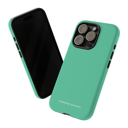 Mittleres Aquamarinblaues iPhone 15 - Robuste Handyhülle