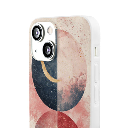 Golden Crescent Circles iPhone 13 mini Case - Soft