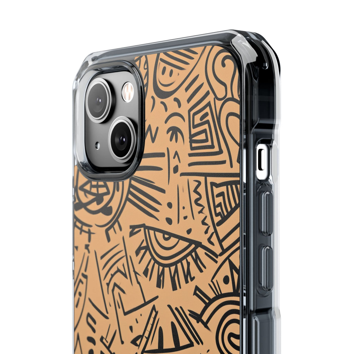 Mystic Tribal Geometry - Phone Case for iPhone (Clear Impact - Magnetic)