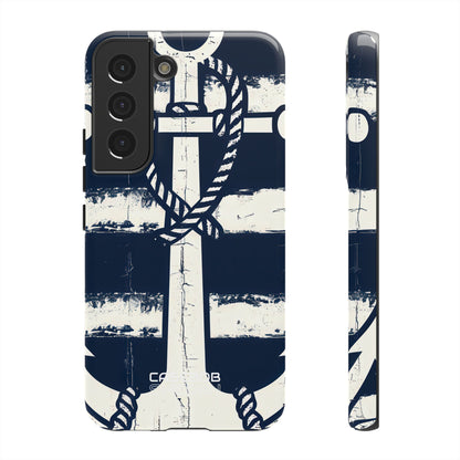 Navy Anchor Stripes  Samsung S22 - Tough