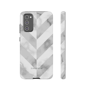 White Herringbone - Protective Phone Case