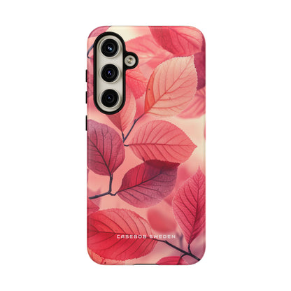 Elegant Pink Leaves Samsung S24 - Tough Phone Case