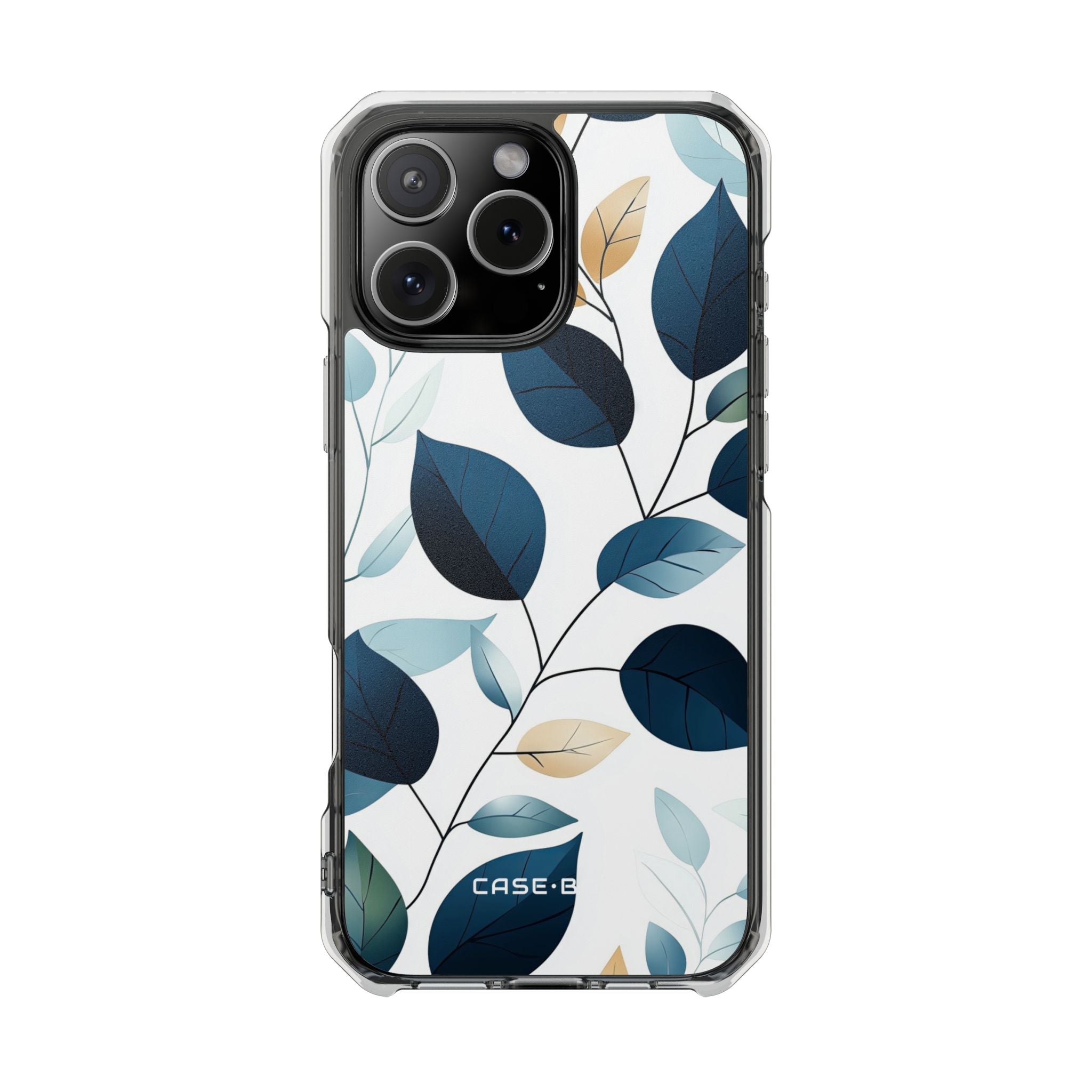 Navy Leaf Veins iPhone 16 Pro Max Case - Impact
