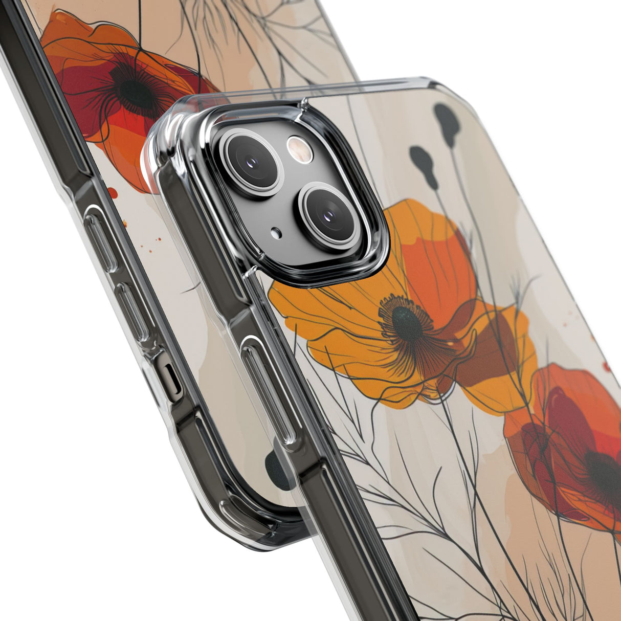 Fiery Floral Abstraction - Phone Case for iPhone (Clear Impact - Magnetic)