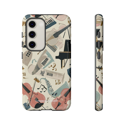 Beige Musical Instruments Pattern - Tough Samsung S23 Phone Case