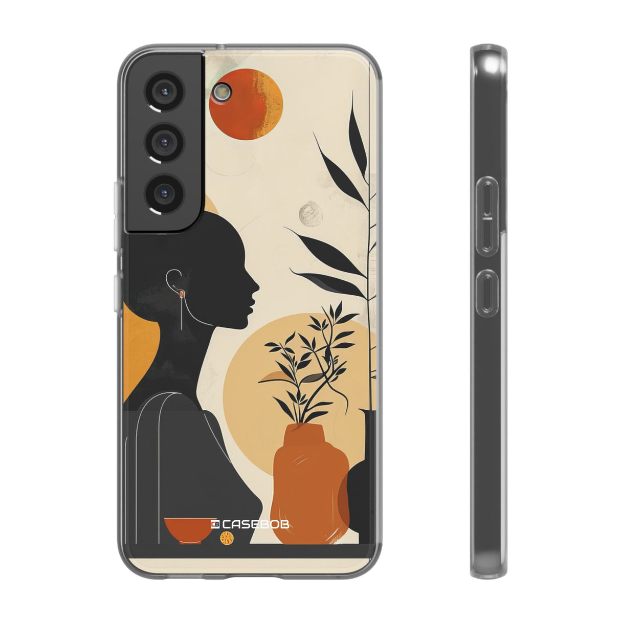 Moderne Silhouette Tranquility | Flexible Handyhülle für Samsung Galaxy