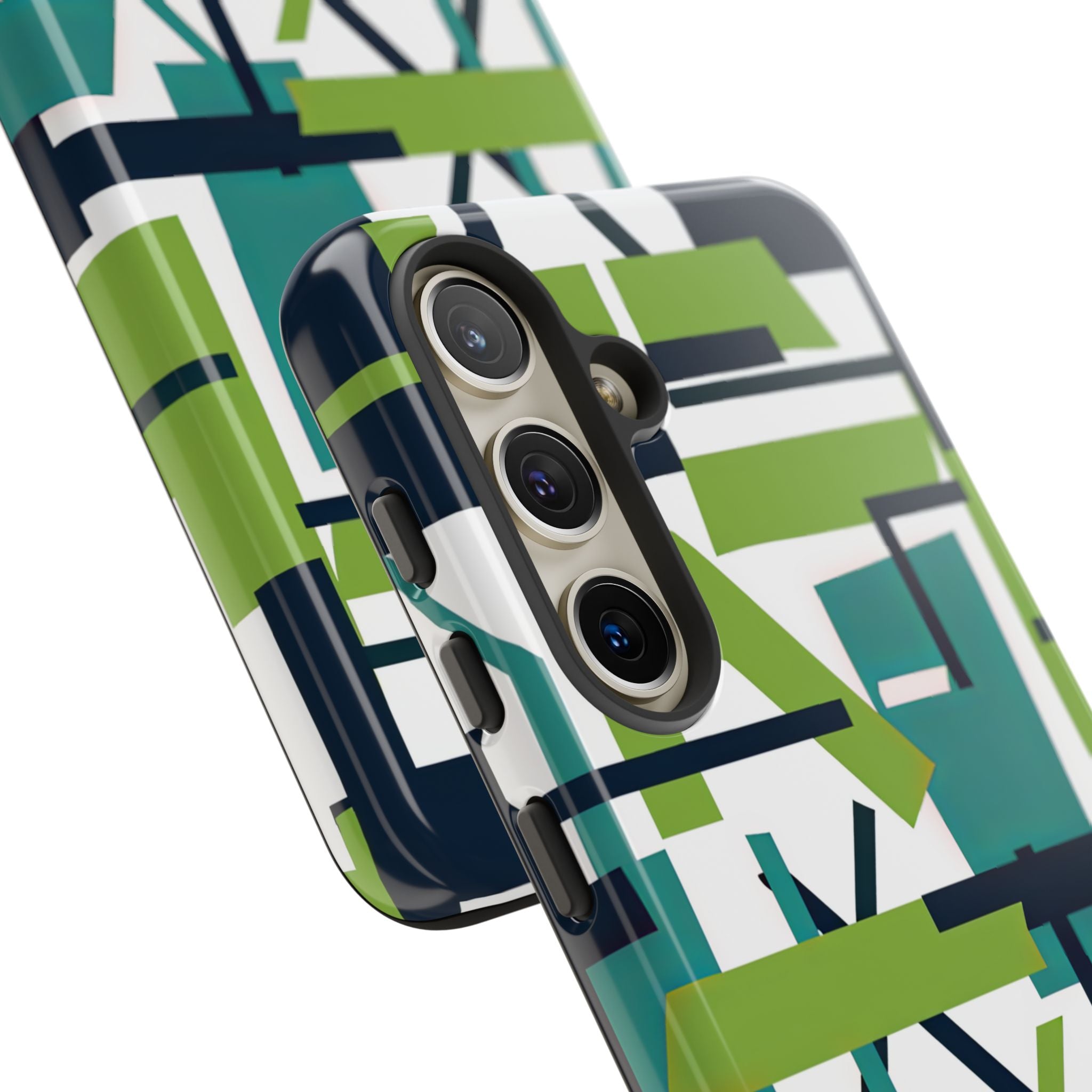 Green Geometry Glide Samsung S24 - Tough Phone Case