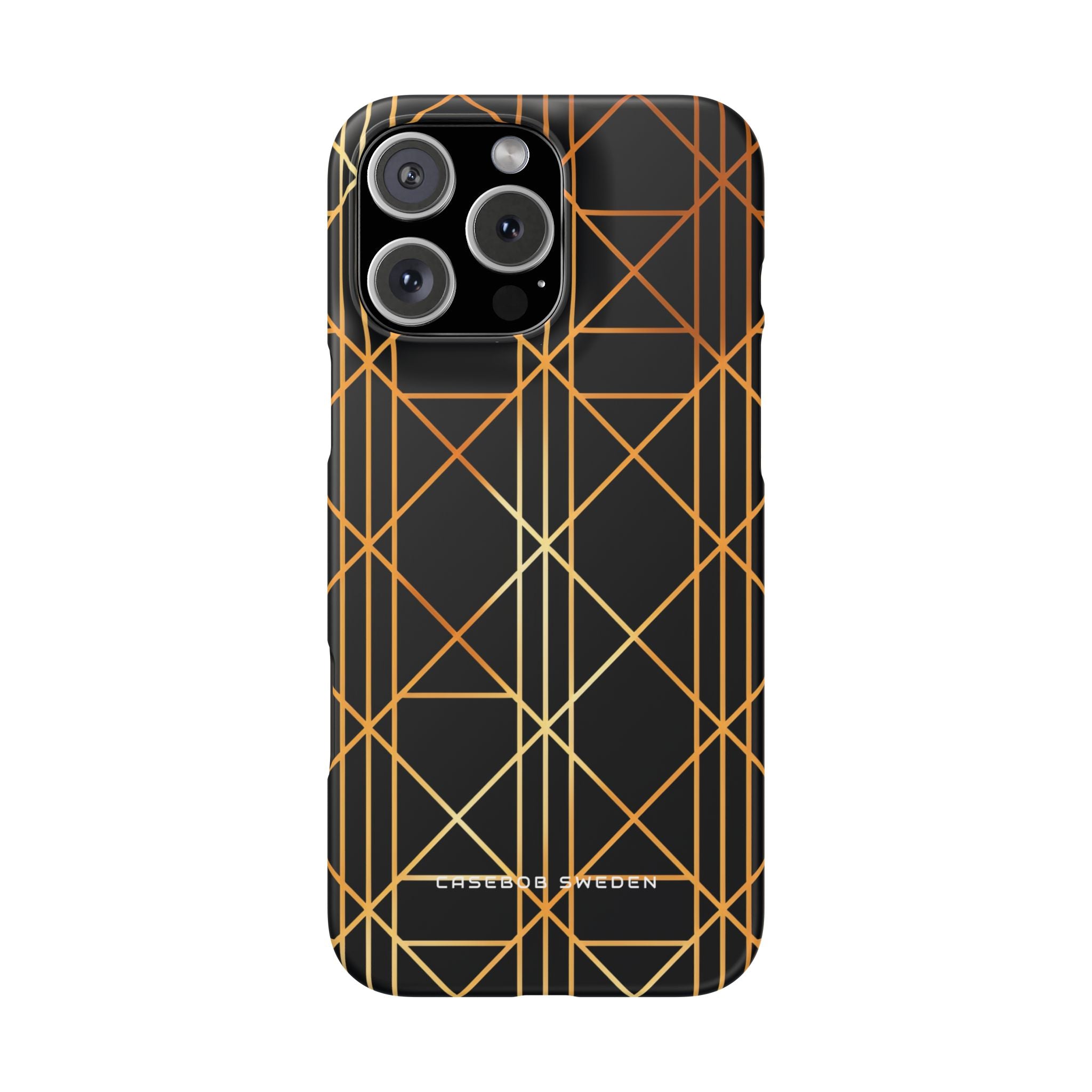 Golden Geometric Elegance iPhone 16 - Slim Phone Case