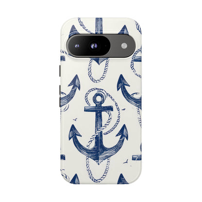 Navy Anchor Tapestry Google Pixel 9 - Tough