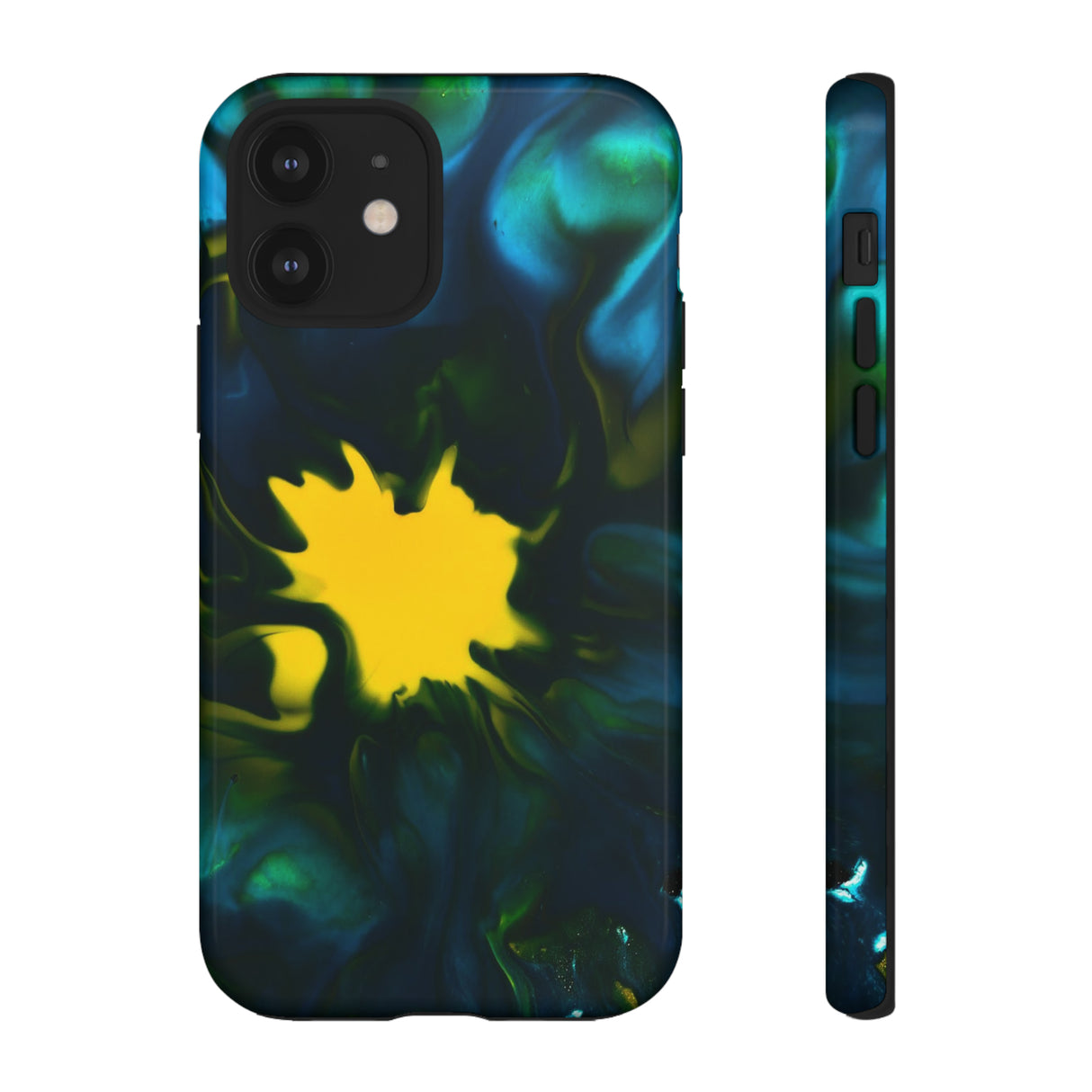 Yellow Spot Ink Art - Protective Phone Case