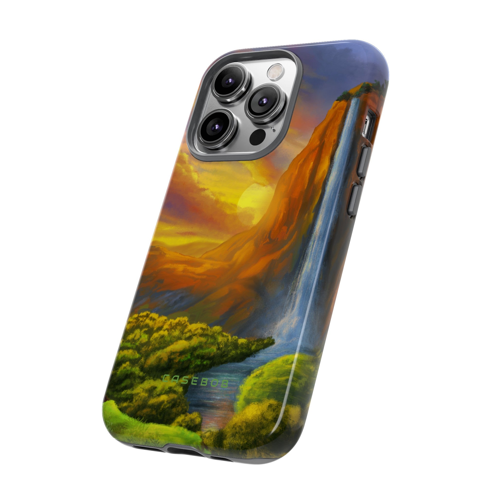 Fantasy Landscape with Waterfall - Protective Phone Case