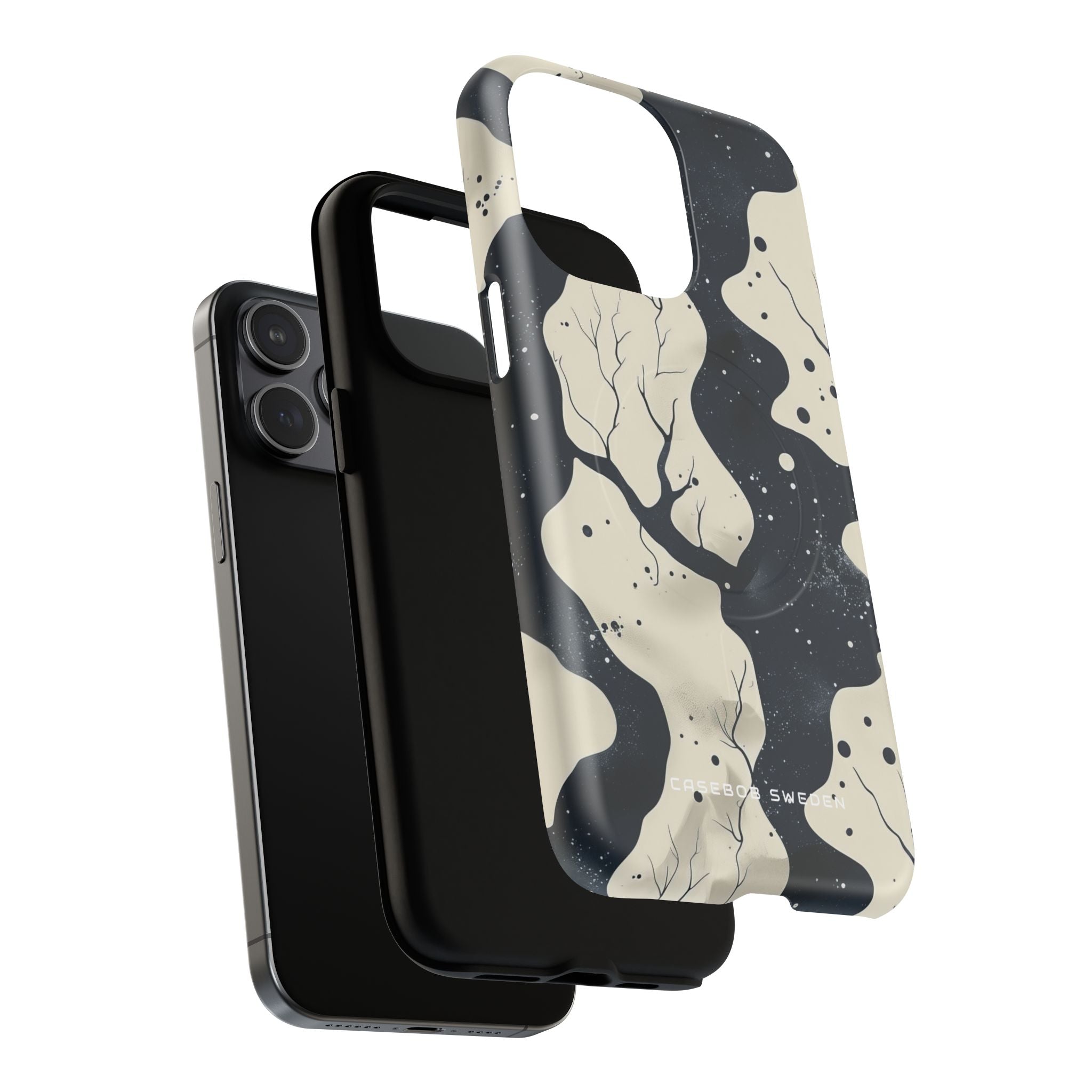 Organic Fluid Silhouettes with Cosmic Depth iPhone 15 | Tough+ Phone Case