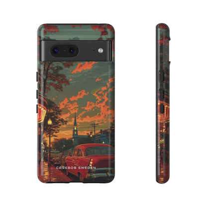 Mid-Century Nostalgia Streetscape Google Pixel 7 - Tough Phone Case