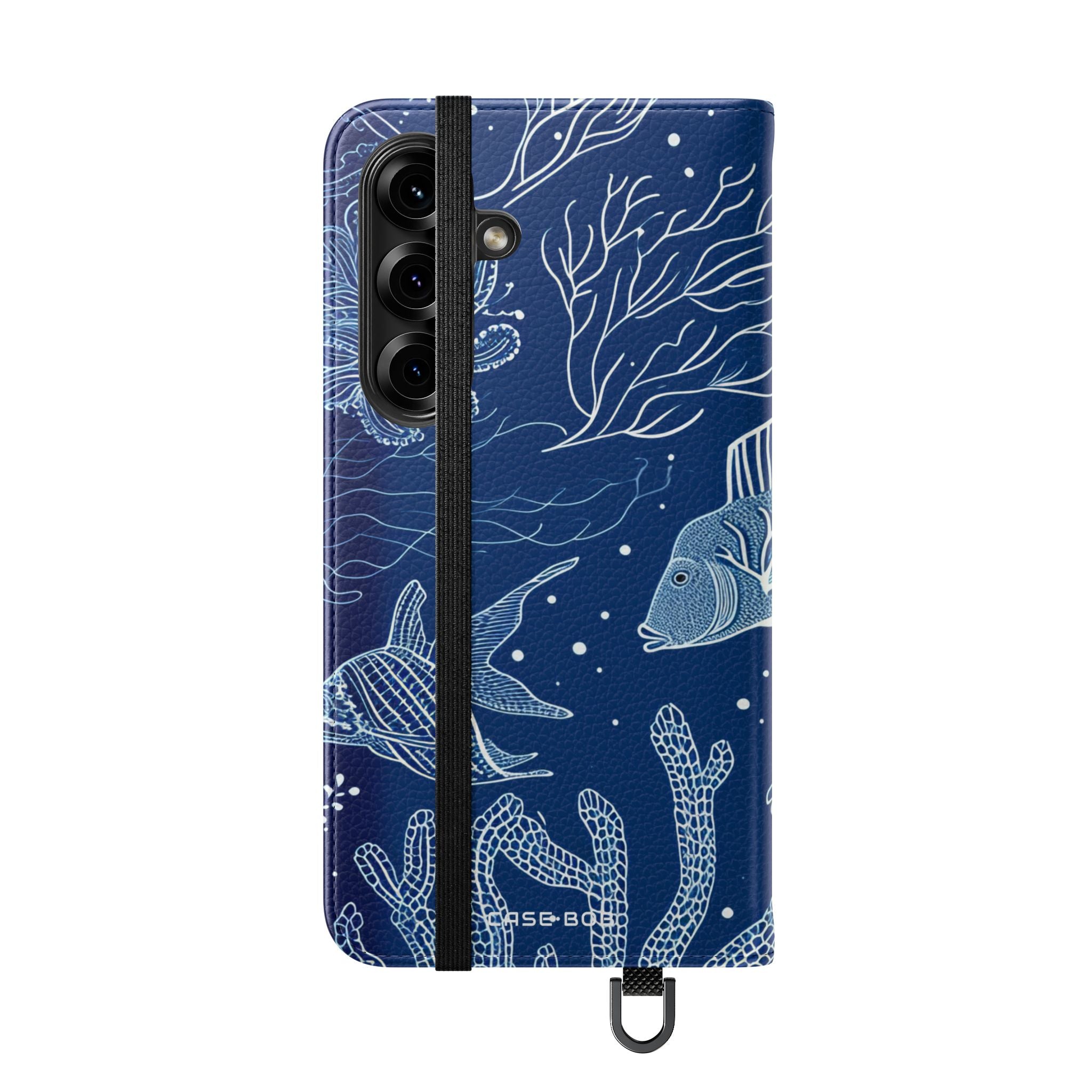 Sininen skaala riutta - Samsung S25 -lompakkokotelo