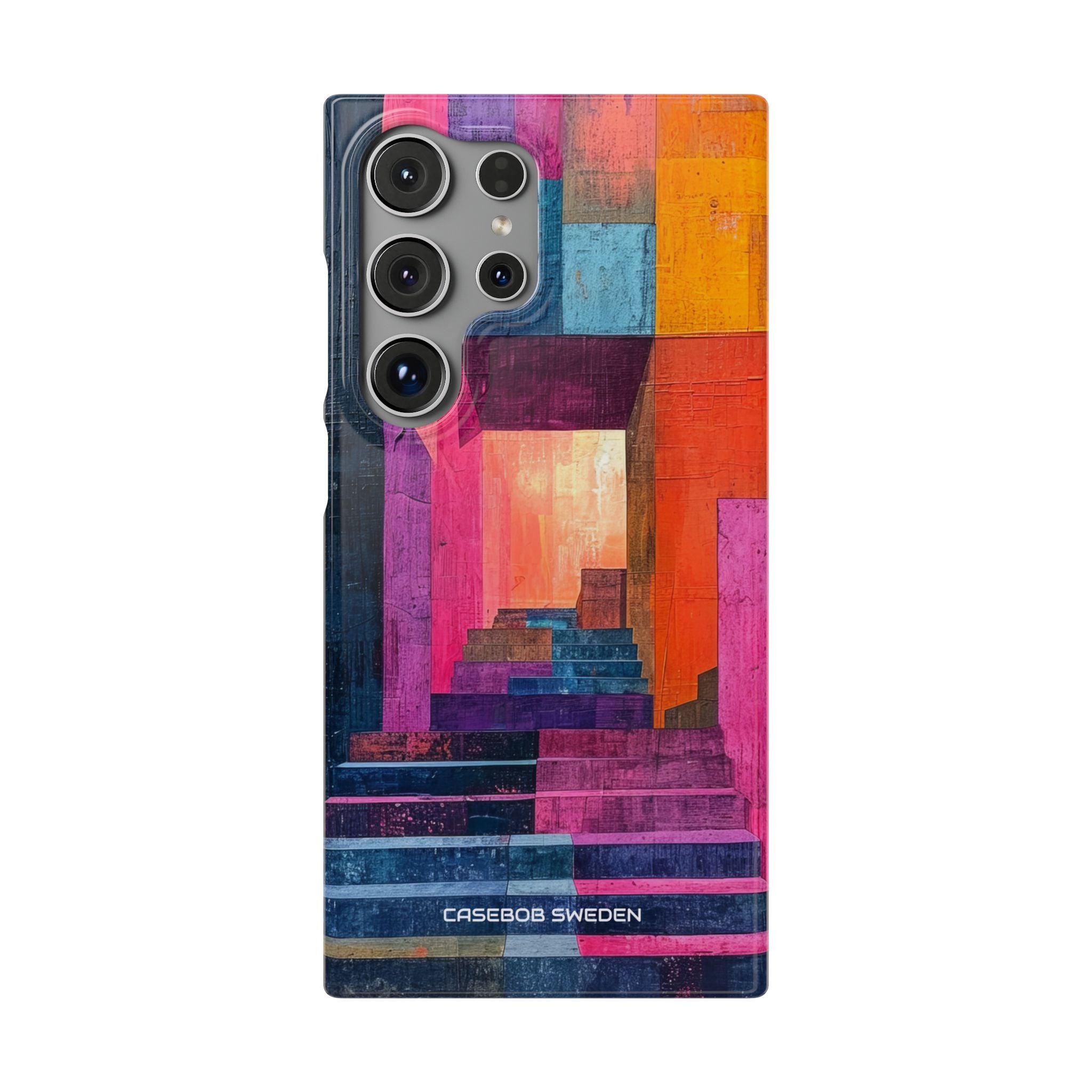 Pink Orange Geometry - Slim Samsung S24 Phone Case