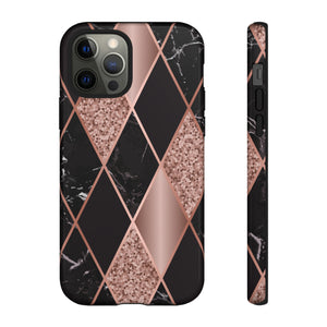 Pink Black Geometric - Protective Phone Case