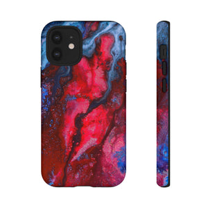 Neon Red Ink Art iPhone Case (Protective) iPhone 12 Mini Matte Phone Case