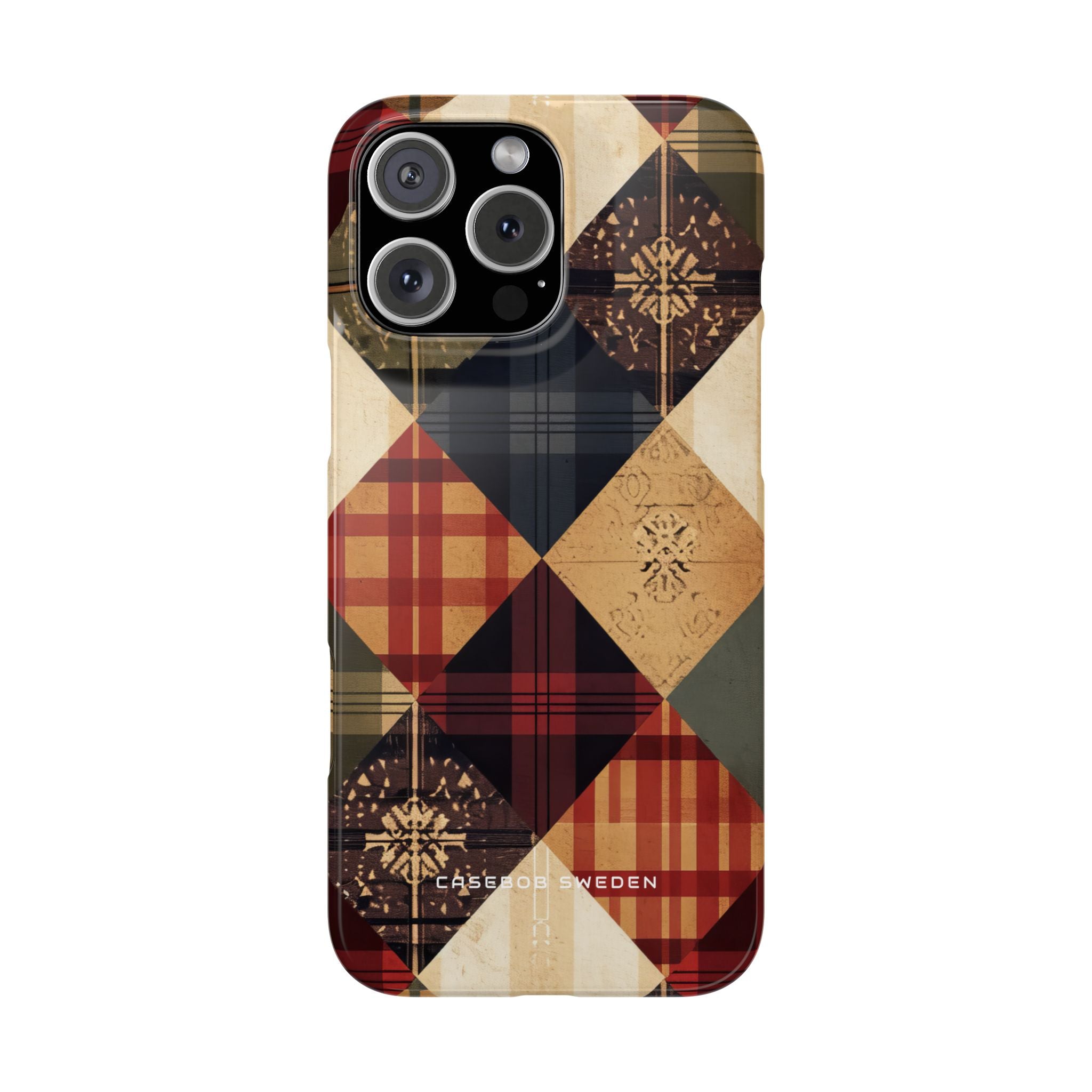 Rustic Geometric Patchwork Harmony iPhone 16 - Slim Phone Case