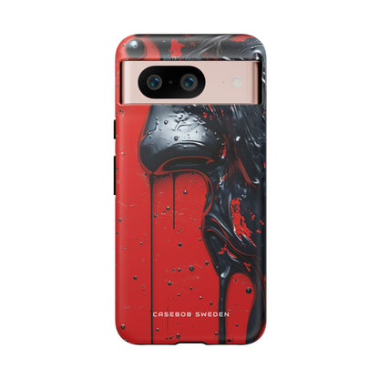 Textured Crimson Bloom Google Pixel 8 - Tough Phone Case