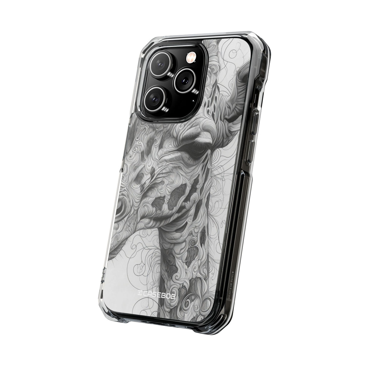 Monochrome Giraffe - Phone Case for iPhone (Clear Impact - Magnetic)