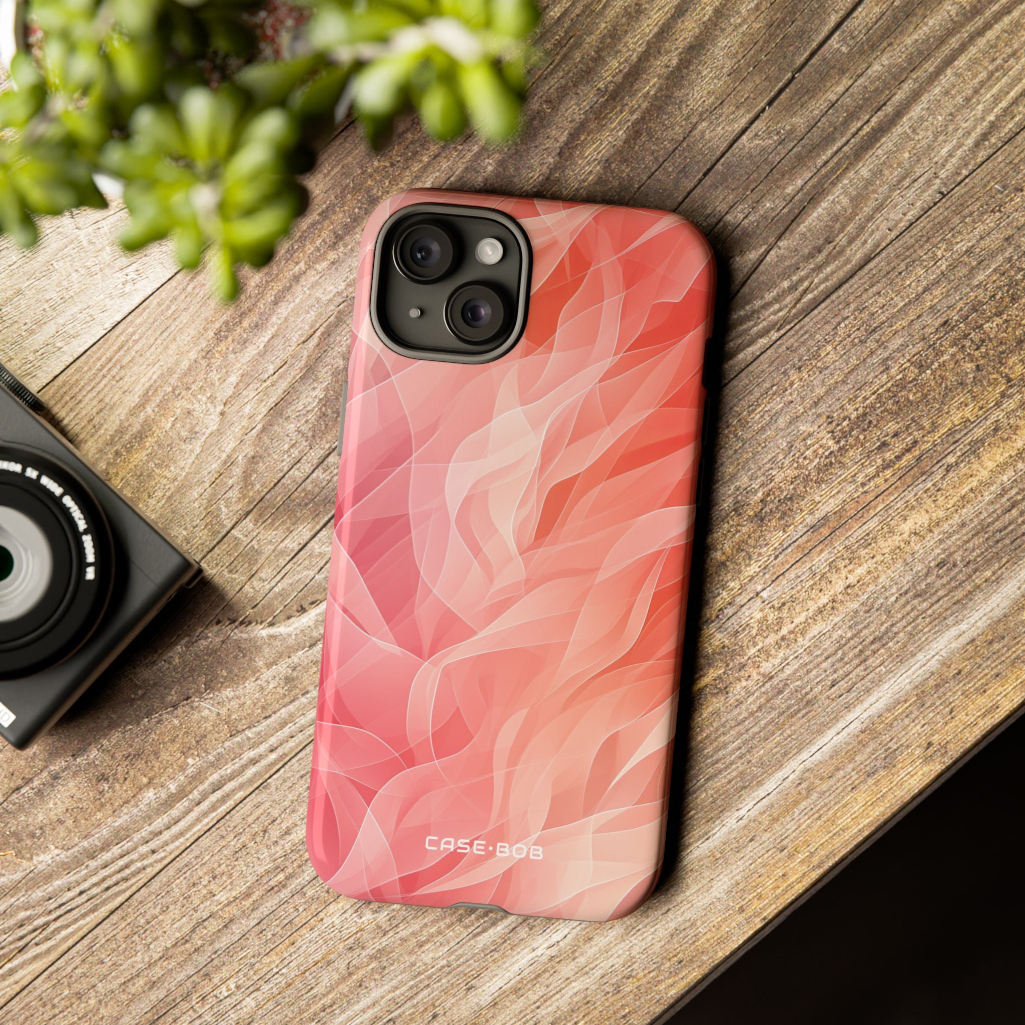 Peach Wave Drift iPhone 15 Plus Case - Tough