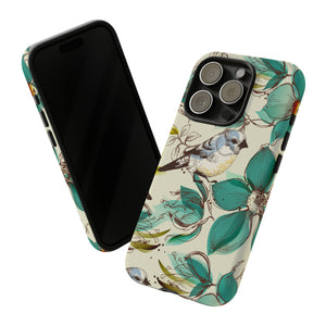 Cute Flowers and Birds iPhone case (Protective) - Protective Phone Case