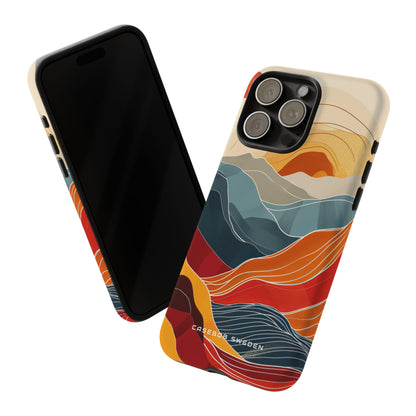 Harmonic Flow of Lines and Color iPhone 15 - Tough Phone Case