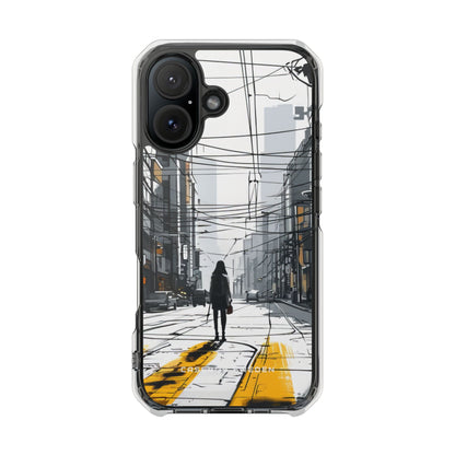 Urban Noir Streetscape iPhone 16 - Clear Impact Phone Case