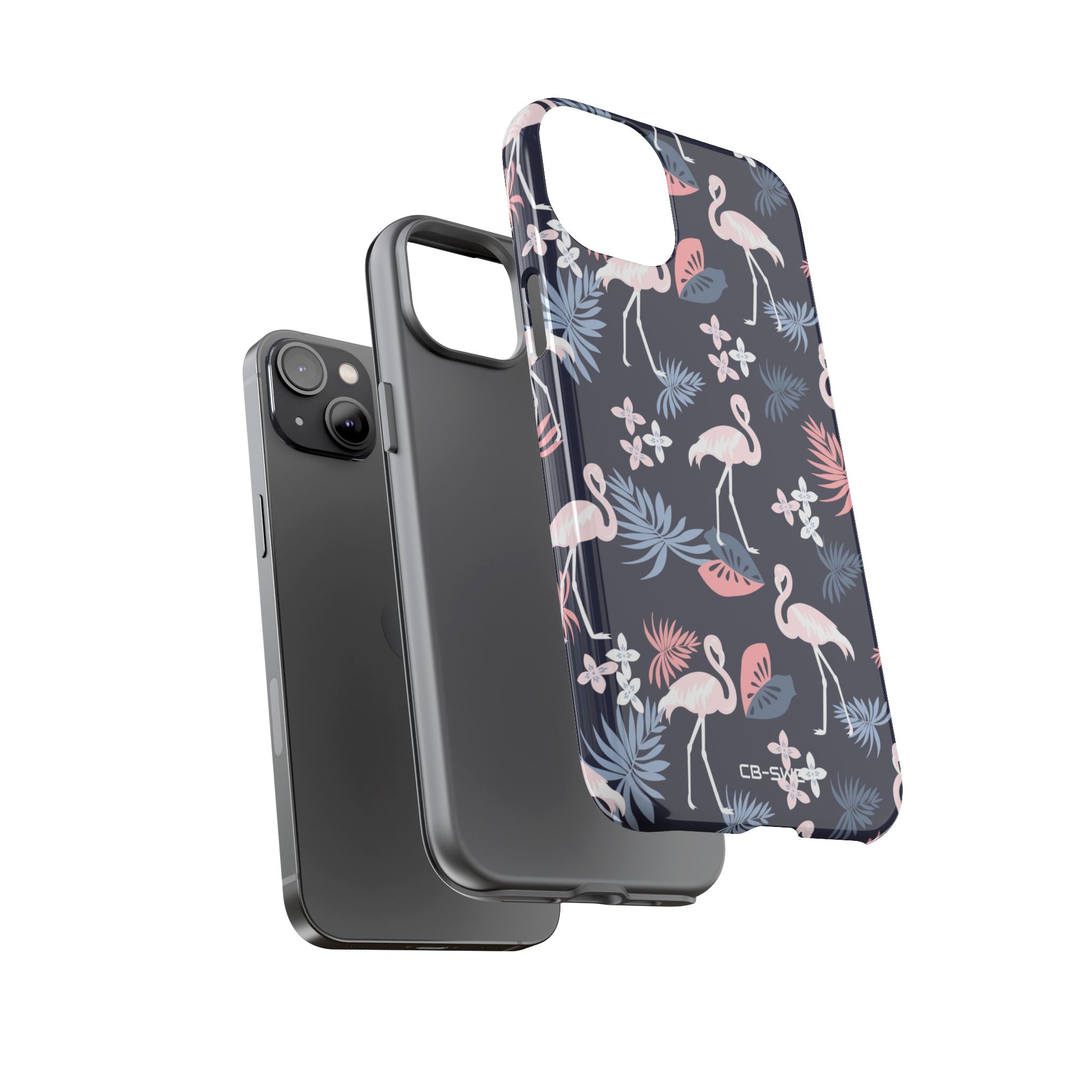 Flamingos Dance Playfully - iPhone Case