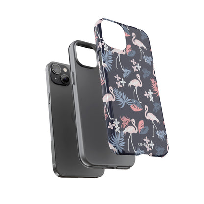 Flamingos Dance Playfully - iPhone Case