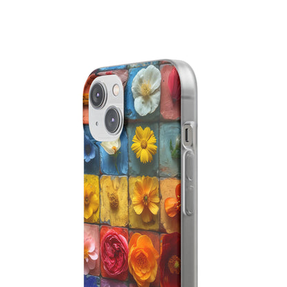 Vibrant Floral Tiles - Flexi iPhone 14 Phone Case